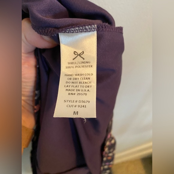 Everly patterned blue/purple dress, size M - Picture 3 of 5